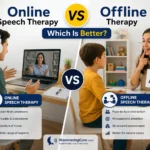 Online vs Offline Speech Therapy comparison for stammering treatment and speech improvement