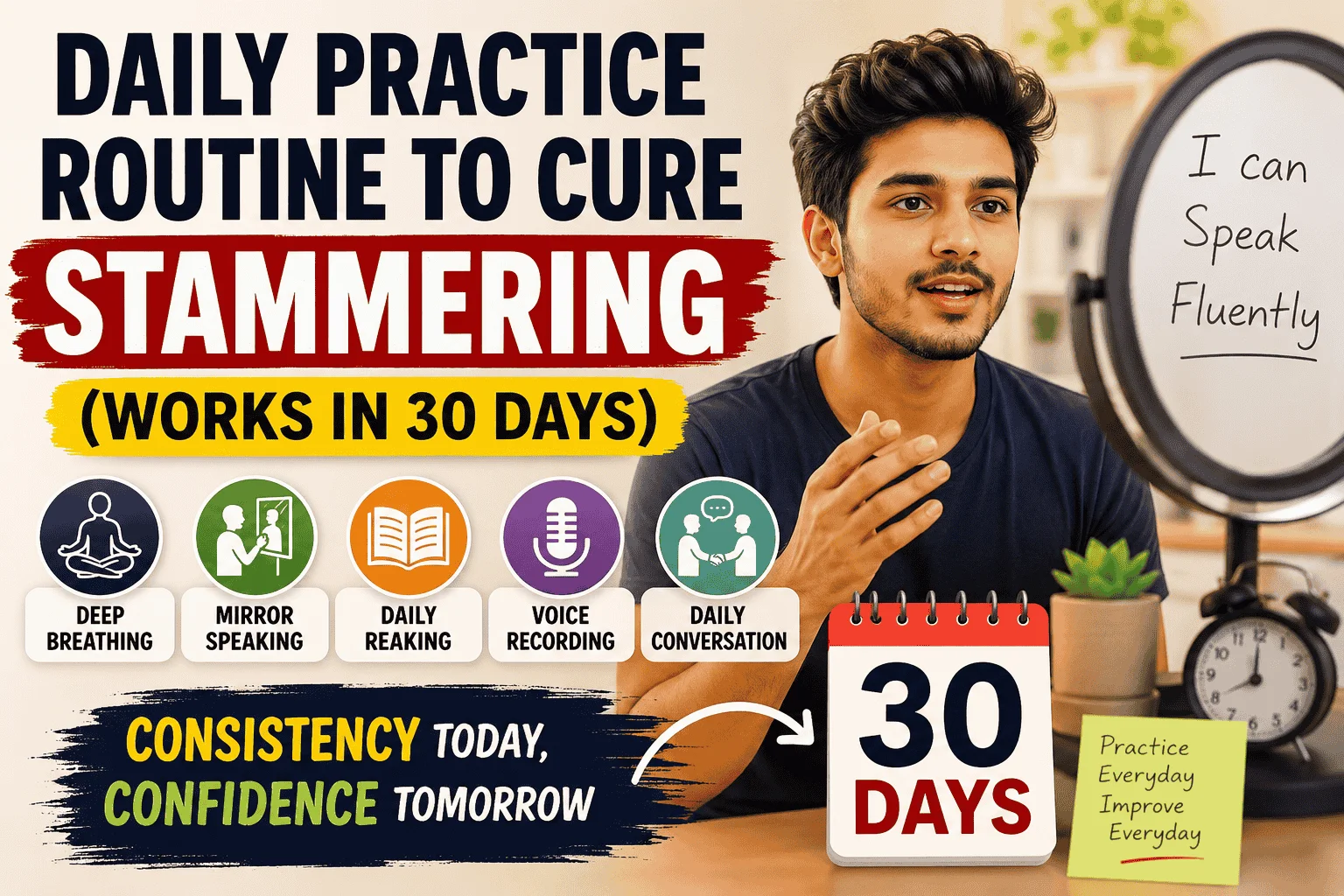 You are currently viewing Daily Practice Routine to Cure Stammering (Works in 30 Days)